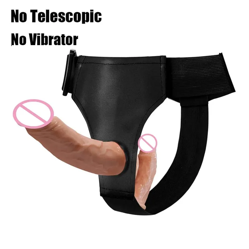 Strap On Double Head Telescopic Dildo Vibrator Realistic Wearable Massager Artificial Panties For Lesbian Adult Products Sex Toy — image 10