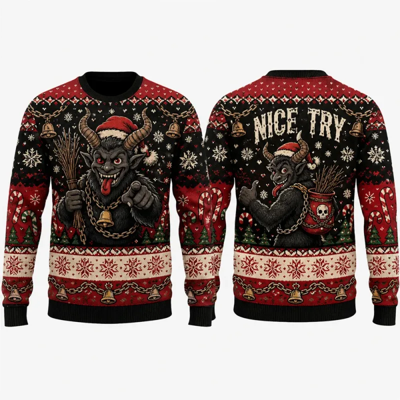 Gingerbread Man Ugly Christmas Sweatshirt 3D Grafisk Crewneck Unisex Funny Candy Cane Julefest Ferie Pullover Gave Mand Top — image 3