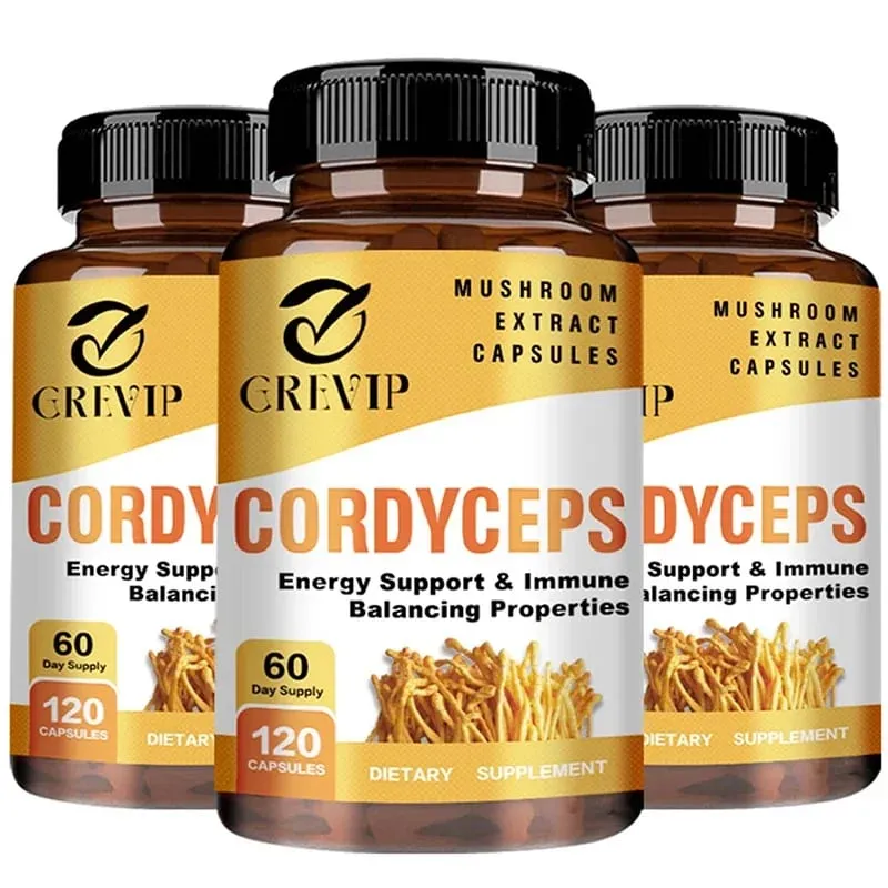 Cordyceps Mushroom Capsules - Boost Energy and Endurance Enhance Memory and Concentration and Relieve StressSupplementsSupplem
