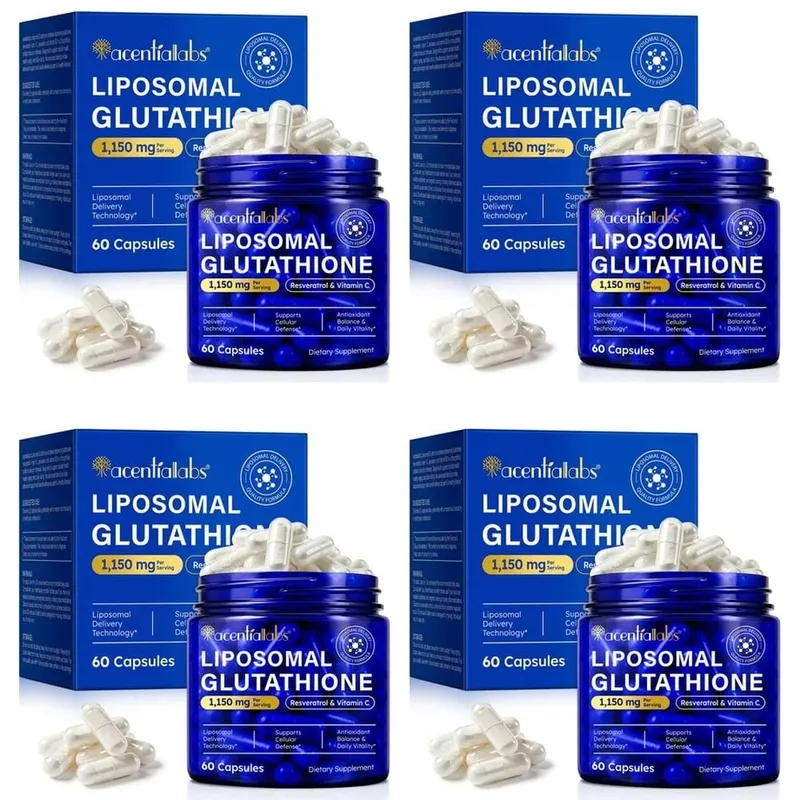 Liposomal glutathionkapsler med resveratrol vitamin C til antioxidantforsvar Immun- og cellestøtte 60 kapsler — image 10