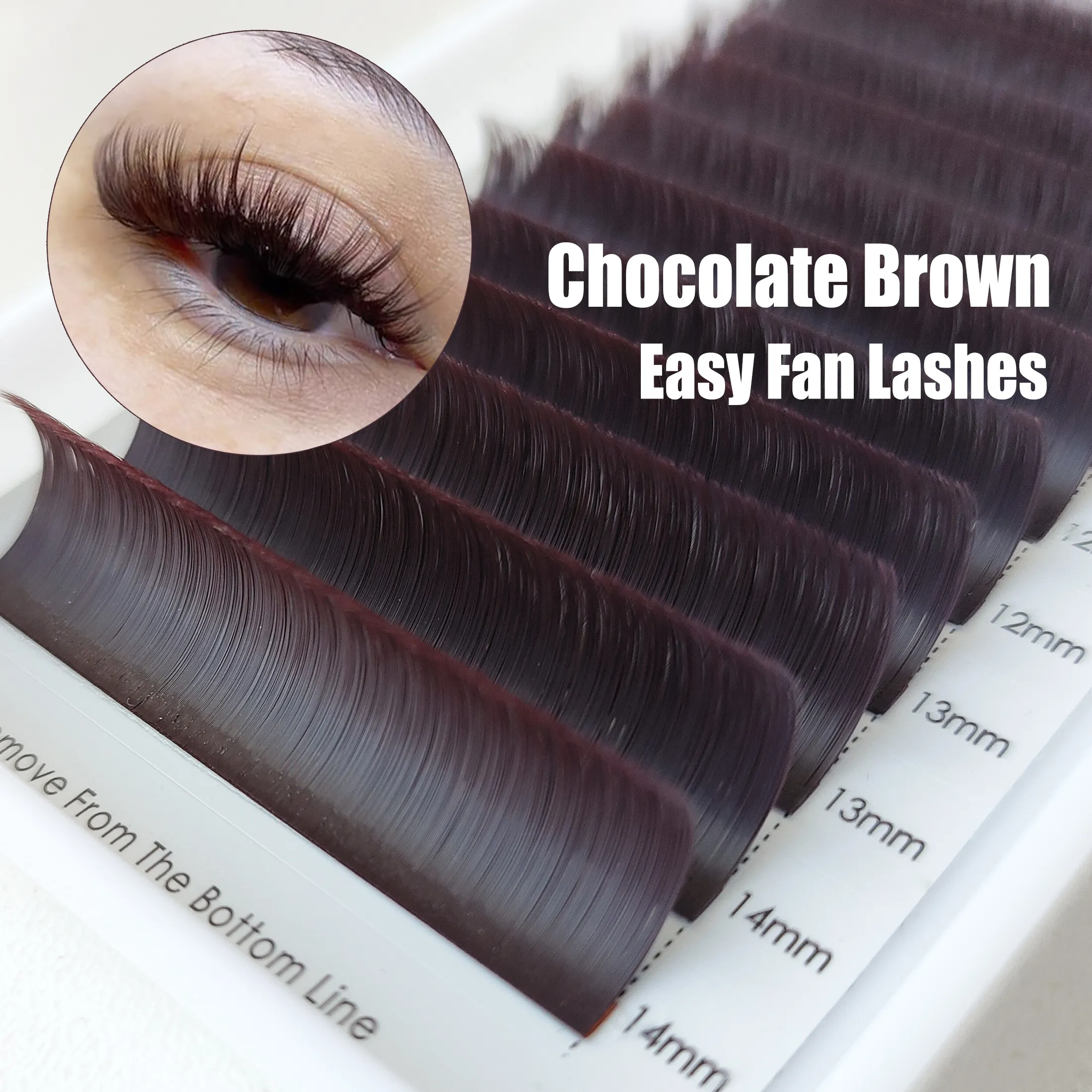 CoMango Easy Fanning Gradient Red Green Blue Purple Color Eyelash Extension Ombre False Eye Colored Lashes Makeup Tool — image 7