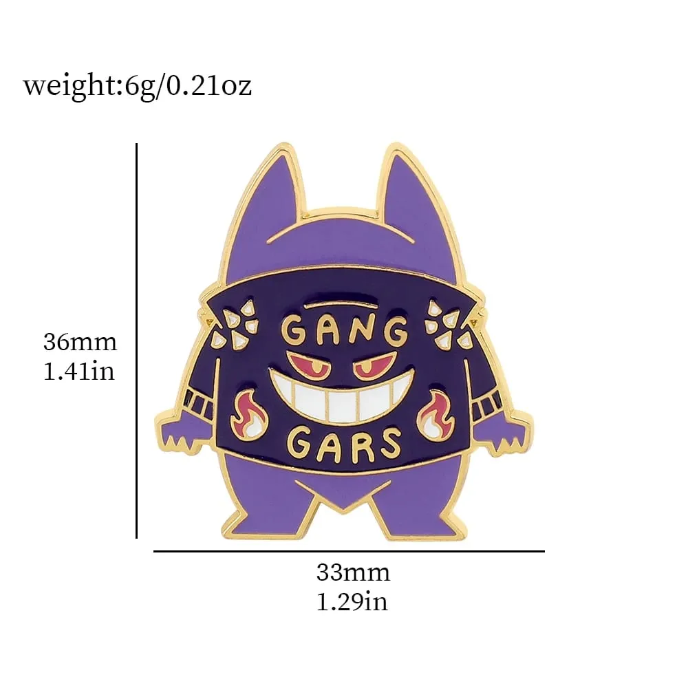 Gengar Cartoon Brooches Anime Enamel Lapel Pins for Backpack Accessories Fans Collection Brooches Gifts — image 2