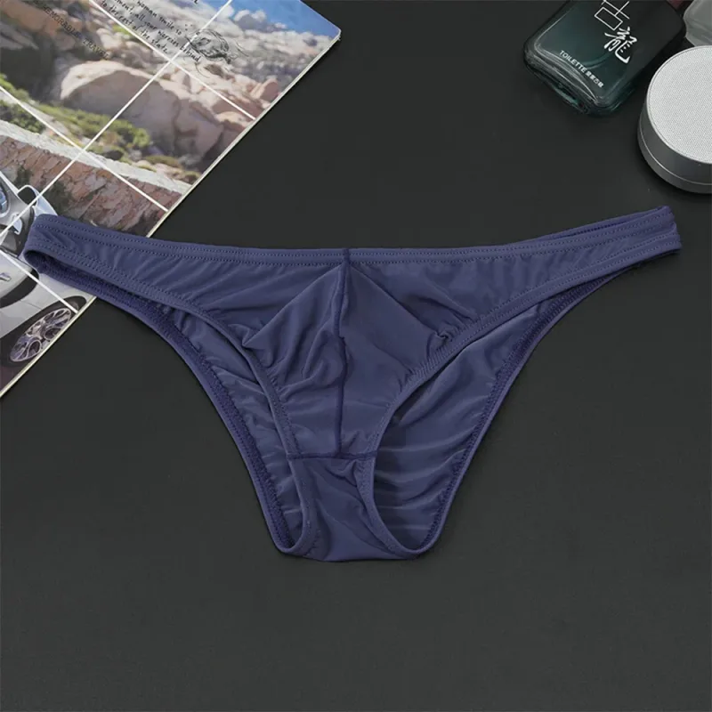 1PC Summer New Underwear Men's Ice Silk Briefs Ultra-thin Transparent Breathable Sexy Comfortable Low Waist Underpants for Men — image 15