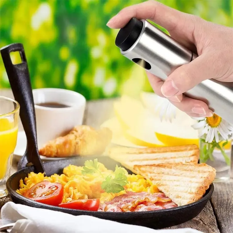 100ML 304 Stainless Steel BBQ Olive Oil Spray Diffuser For Kitchen Dispenser Bottle Squirt Container Vinegar Fuel Injection Pot