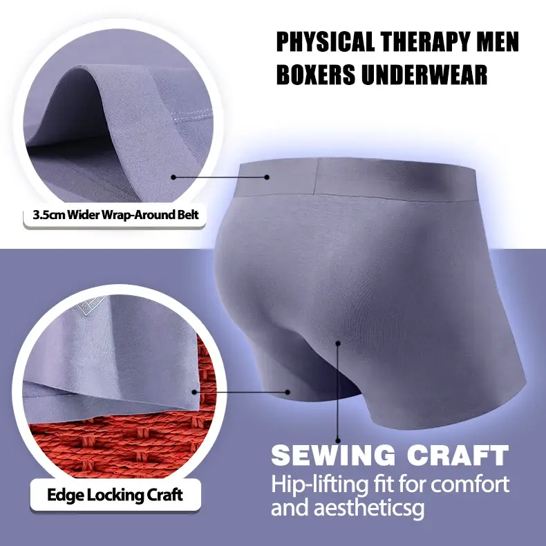 Men's Breathable Underwear Front Open Hole with Adjustable Ring Sheath Boxers Foreskin Long Therapy Enhanced Man Boxers Briefs — image 18