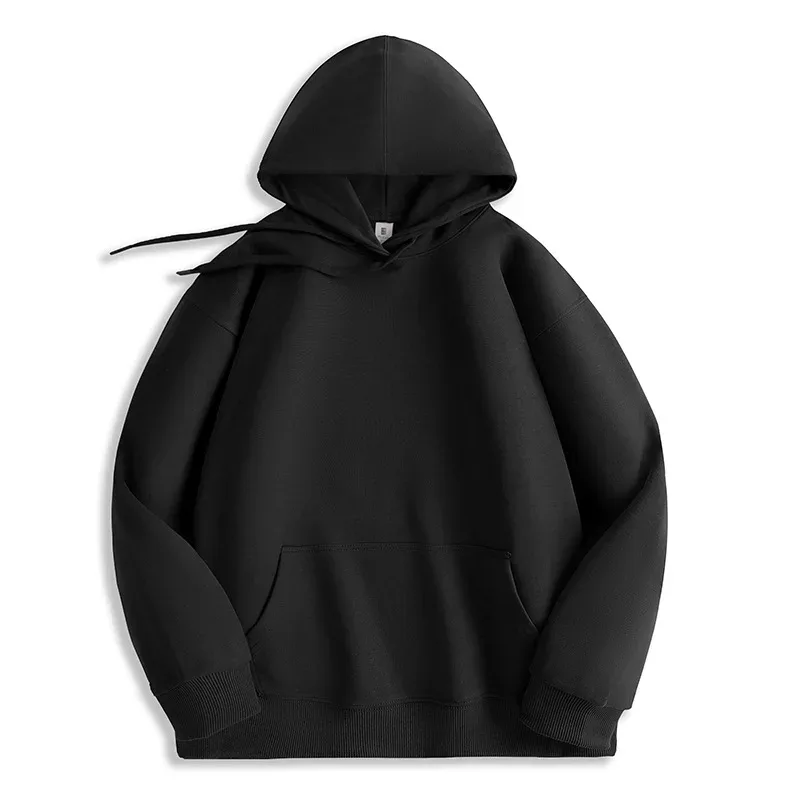 Customized Your Brand Logo DIY Design 600GSM Mens Hoodies High-quality Women Sweatshirt Solid Color Cotton Loose Streetwear — image 1