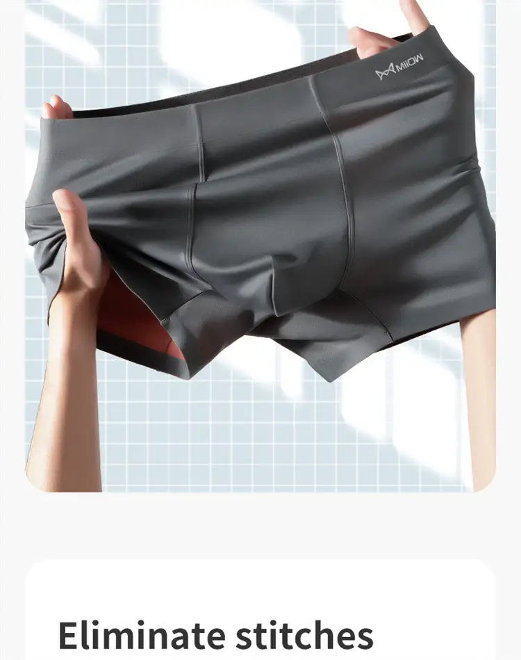 MiiOW 3pcs 100S Modal Antibacterial Man Boxer Underwear Men's Panties Seamless Sexy Men Underpants Soft Silky Male Boxershorts — image 8