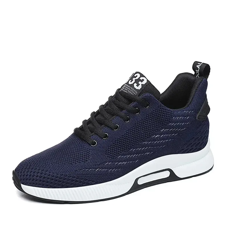 Men Sneakers Platform Casual Shoes Height Increase Insoles 8cm Elevator Shoes Outdoor Men Tennis Shoes Mesh Lace-up Running Shoe