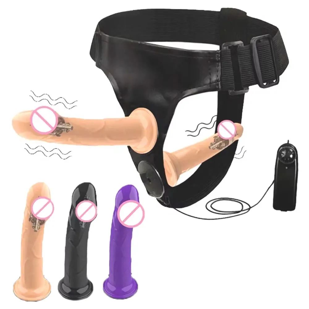 Couples Harness Strap-on with 2 Vibrations Realistic Dildos for Anal G-spot Stimulation Prostate Massager Adult Sex Toy for Wom — image 1