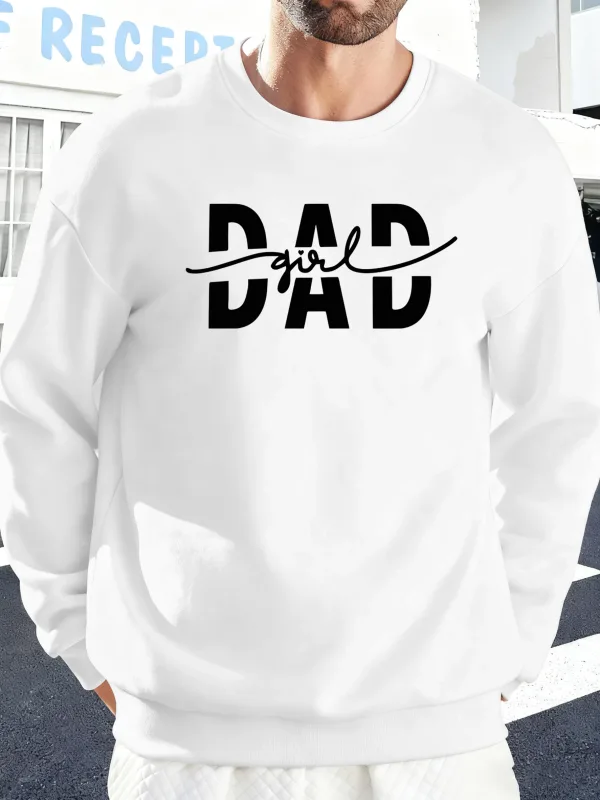 Papà Ragazza Lettera Creatività Stampa Pullover Uomo Autunno Felpe calde Felpe con cappuccio in pile oversize Morbido Casual Streetwear Uomo