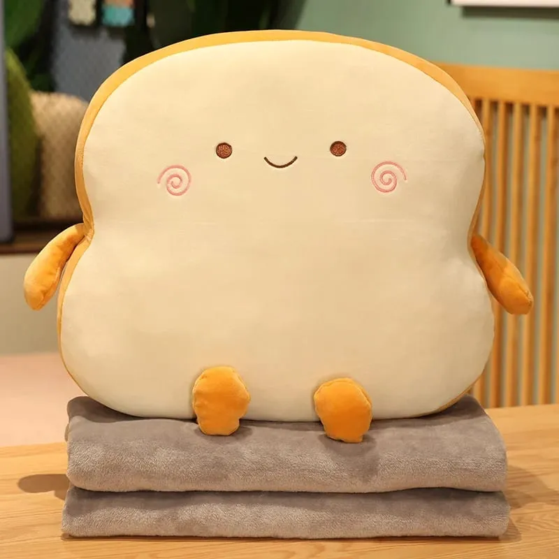 45x40cm Sop Bread Food Plush Pillow Stuffed Emotion Happy Smiling Squishy Seat Cushion Throw Pillow Lumbar Support Man Gift — image 15