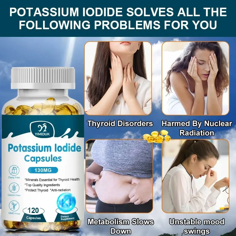 Potassium Iodide Capsules KI (Stable Iodine) 130 mcg bawat Araw - Suplemento ng Suporta sa Thyroid — image 5