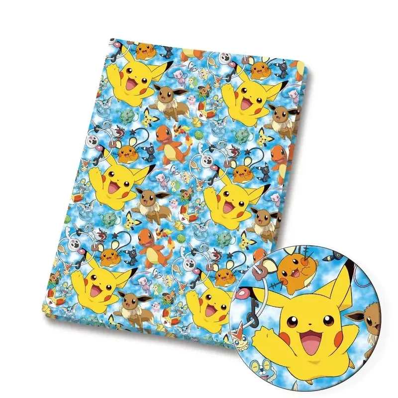 Pokemon Kartun Fabric140*50Cm Buatan Tangan Jahit Patchwork Quilting Gaun Bayi Rumah Lembar Dicetak Kain Kain Jahit Anak-anak