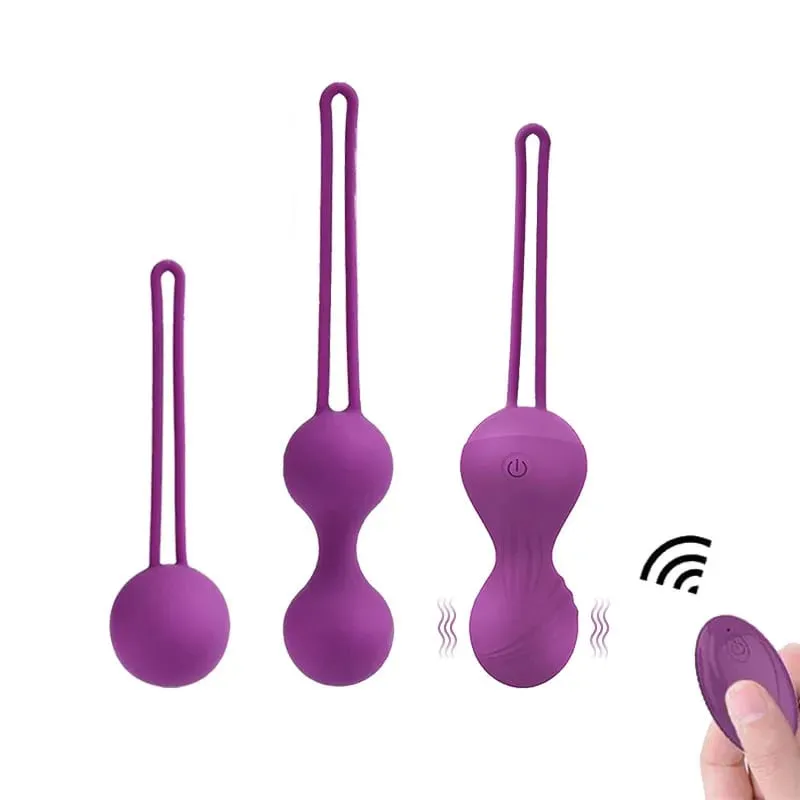 3/4pcs Kegel Vagina Balls Vibrator Wireless Remote Silicone Dumbbell Shrink Exercise Vibrating Eggs Sex Toys For Women Massager