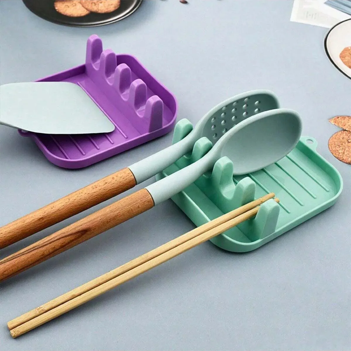 1pc Household Multifunctional Spatula Rack Kitchen Shovel Spoon Storage Rack Sitting Cutting Board Spatula Pot Cover Shelf — image 7