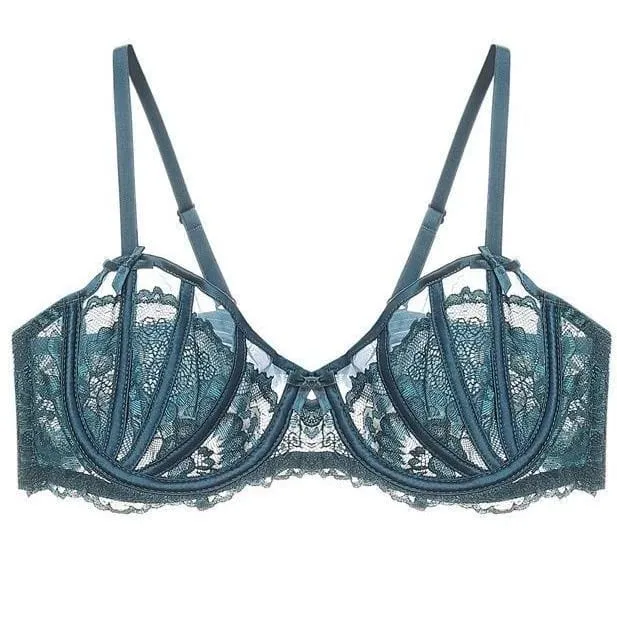 Beautiful Embroidered Floral Lingerie Set With Lined Comfortable Bra And Underwear Wired Bra And Panties For Outerwear Daily — image 11