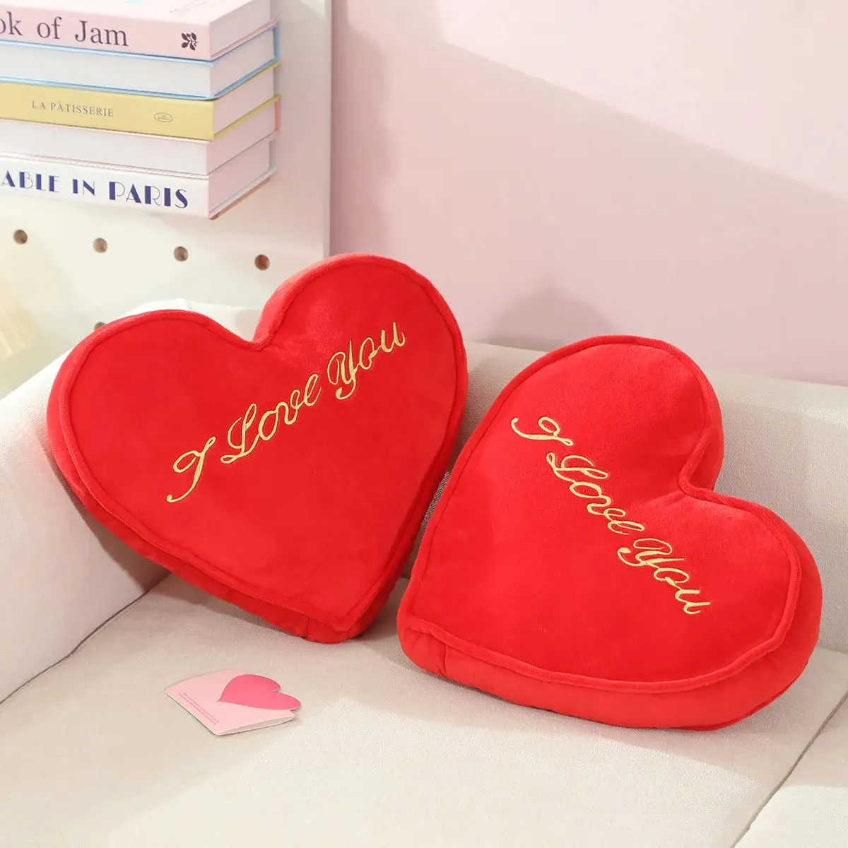 35x30cm Red Heart Plush Pillow Stuffed I LOVE U Back Support Seat Cushion Soft Valentine's Day Party Decoration Girlfriend Gift — image 3