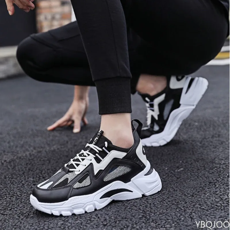New Men's Shoes Spring Autumn Breathable Mesh Shoes Thick soled Height Increasing Shoes Men's Versatile Trendy Sports Shoes — image 5