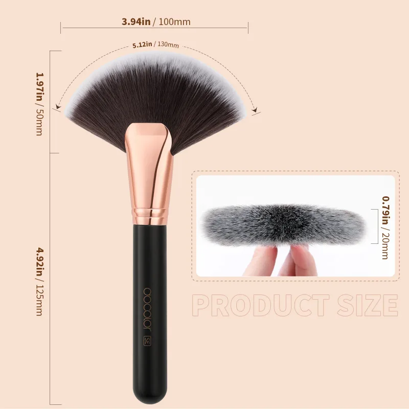 Docolor 1Pcs Soft Large Fan Makeup Brush Foundation Blusher Powder Highlighter Powder Brushes Cosmetic Professional Women Face — image 6
