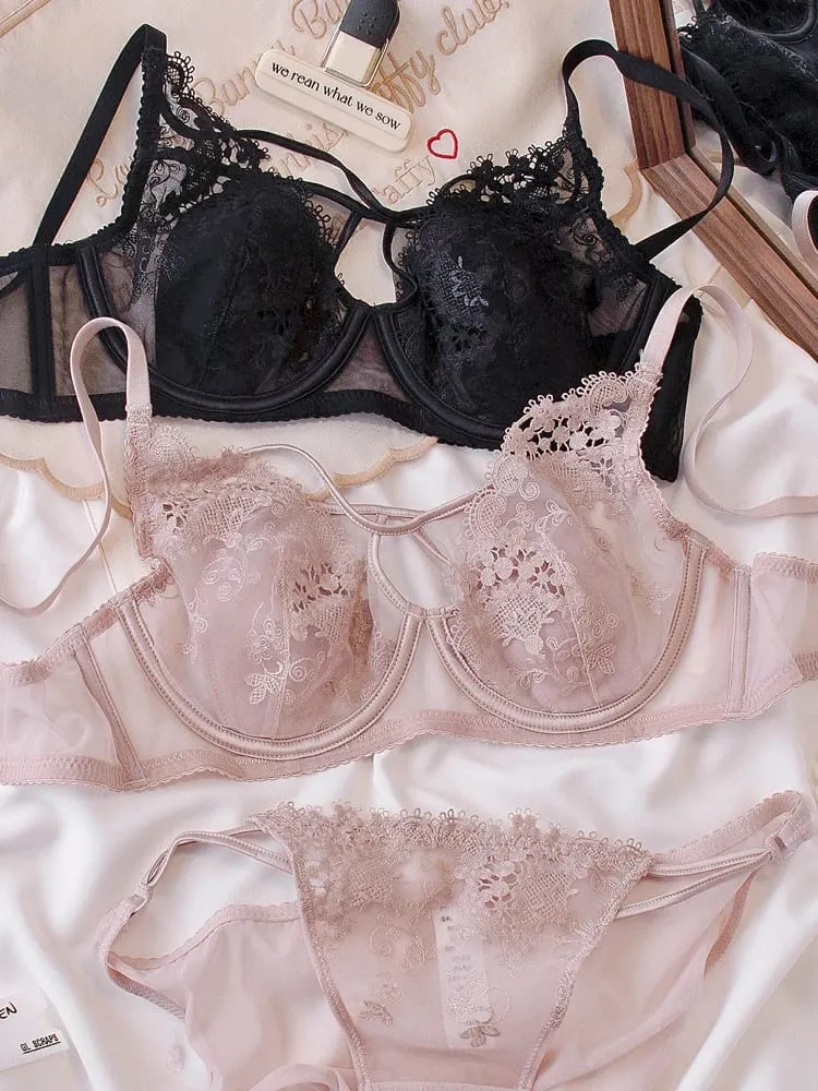 Parisian Lace Bust Reducer - French Steel Ring Bra Set Rabbit-Ear Design Slimming Minimizer Lingerie Tushy for Full Chest — image 3