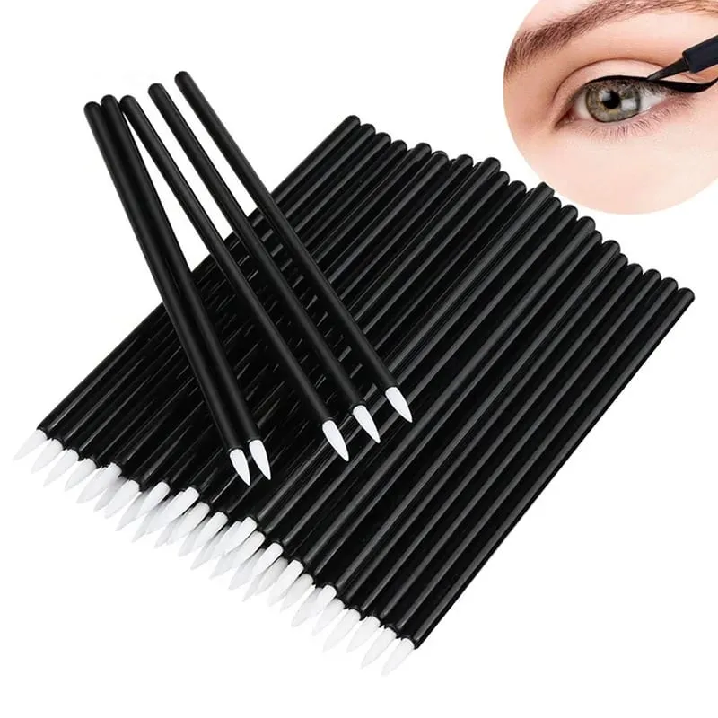 50/100pcs Eyeliner Brushes Eyelash Eyeshadow Applicator For Nail Art Painting Pen Tool Eye Lash Wands Makeup Accessories — image 1