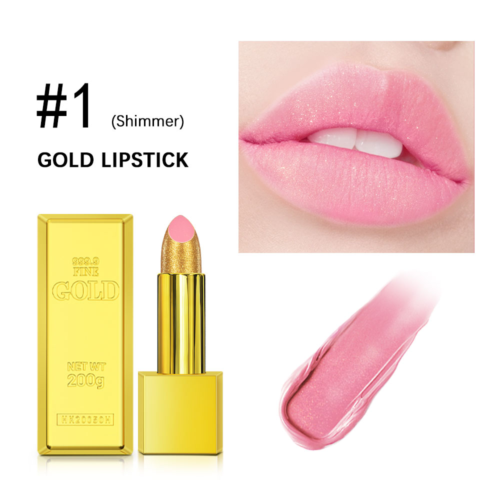 Hallowmas High-pigmented Gold Lipstick Shiny Metallic Matte Velvet Waterproof Long Lasting Sexy Gold Lip Gloss Women Lip Makeup — image 8