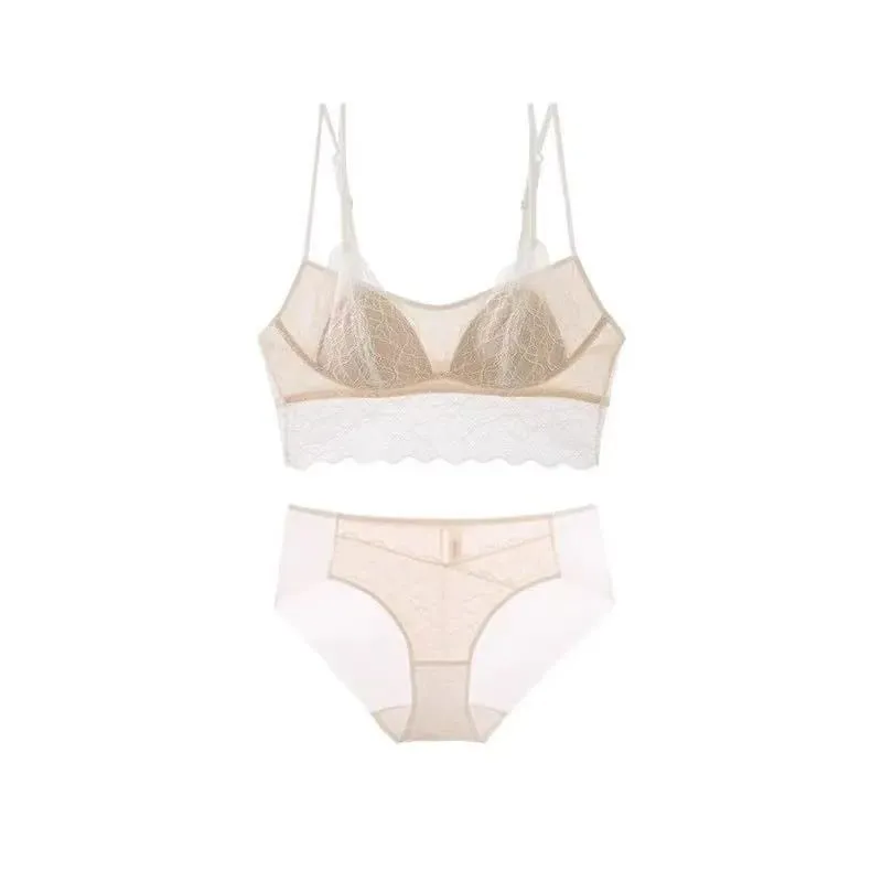 Sexy Lace Bralette No Underwire | French Triangle Cup Bra | Summer Thin Breathable for Women | Slimming Strappy Back Lingerie — image 11