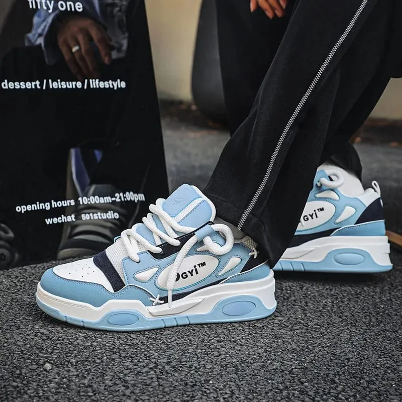 2023 New Sneakers Men's Comfortable Low-top Lace-up Platform Heightened Casual Shoes Outdoor Skateboard Shoes Sneakers for Men — image 1