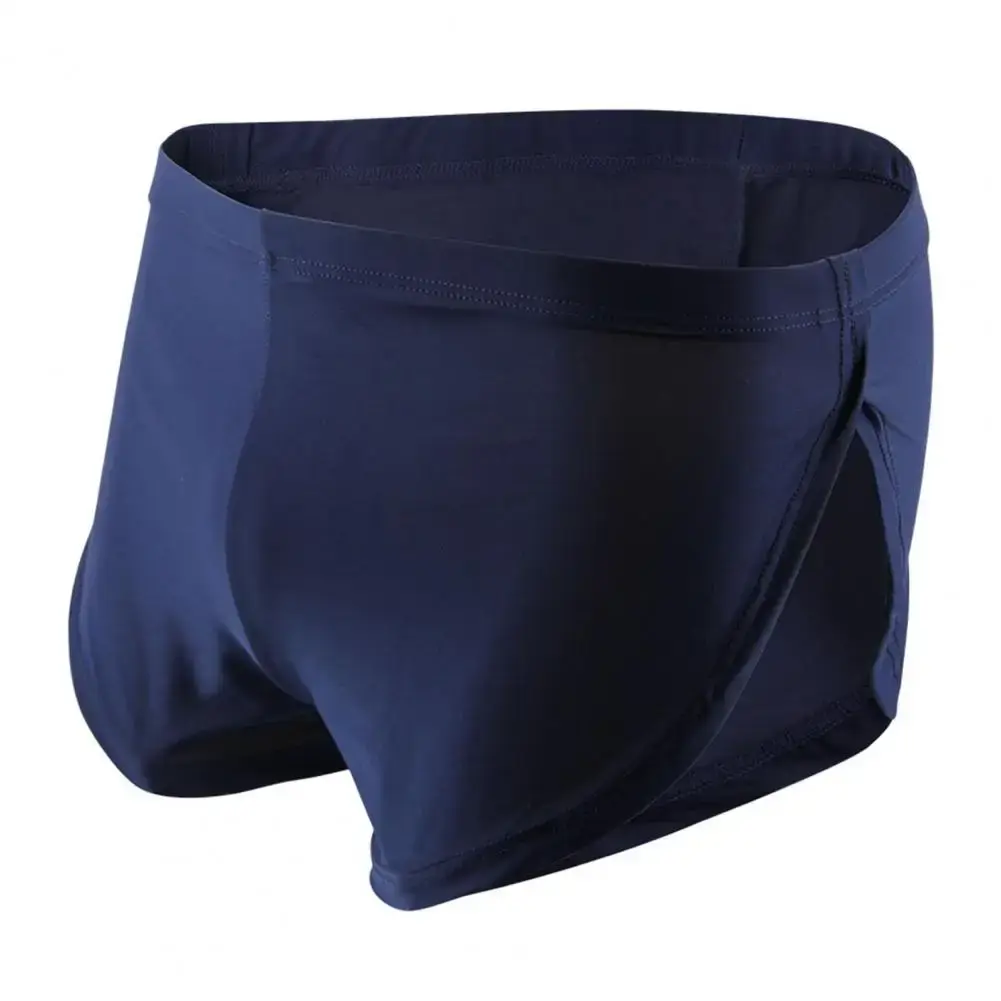 Homens cor sólida respirável shorts de cintura baixa calcinha elástica cintura lateral split gelo seda lounge shorts cuecas pijamas