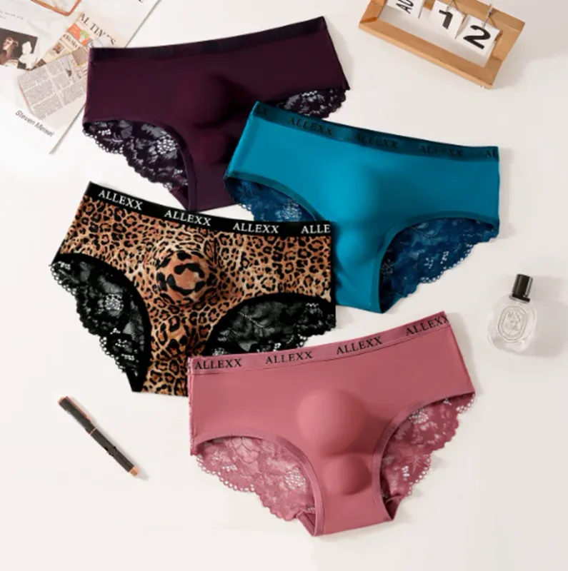 Sous-vêtements pour hommes dentelle cuecas masculino 3D vaisseau spatial calzoncillos hombre imprimé léopard lencerías muy hot sexys tøy hommes lingerie — image 1