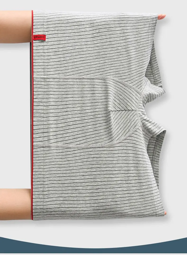 4 stycken boxerunderkläder för män Mjuka, ventilerande och bekväma herrbyxor Randig Trendig personlighet Casual lösa boxershorts