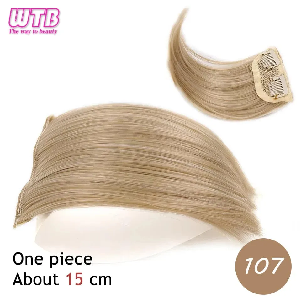 Synthetic Invisible Seamless Hair Pads Clip In One Piece 2 Clips Increase Hair Volume Hair Extensions Top Side Cover Hairpiece