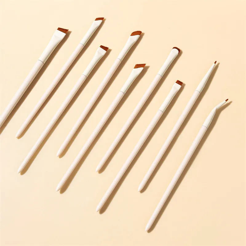 1/3/7/9pcs White Upgrade Blade Eyeliner Brush Eye Makeup Brushes Set Ultra Thin Fine Angle Flat Eyebrow Precise Detail Brush