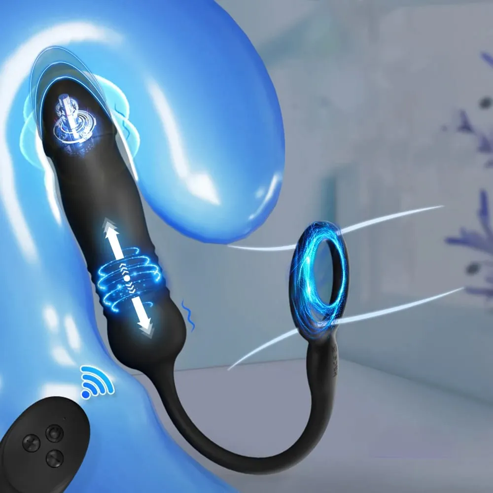 Telescopic Dildo Vibrator G Spot Massage Remote Vibrating Egg Clitoris Stimulator Anal Plug Vibrator Sex Toys for Women Men Gay — image 4