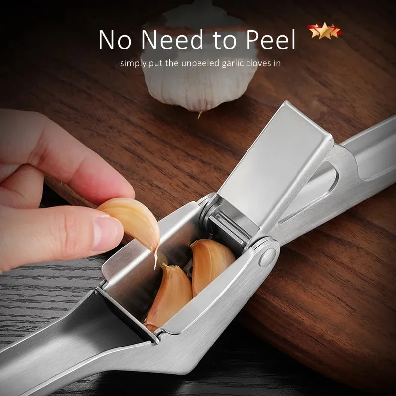 Ultra Thick Pure 304 Stainless Steel Kitchen Garlic Press LFGB Certificated Garlic Masher Durable Ginger Grinder for Barbecue — image 3