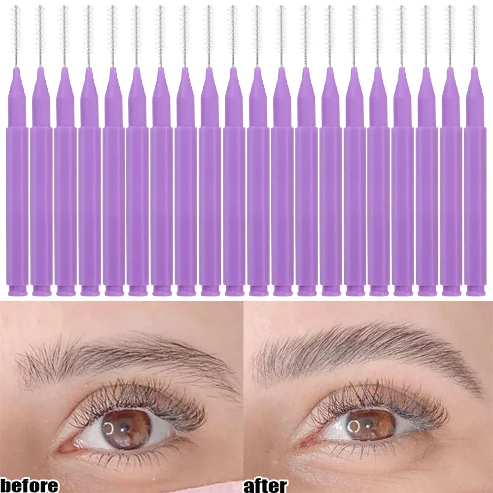 Disposable Mini Eyebrow Brush 50pcs Portable Eyelash Brow Lifting Brushes Applicators Eyelash Comb Lash Extension Beauty Brush — image 3