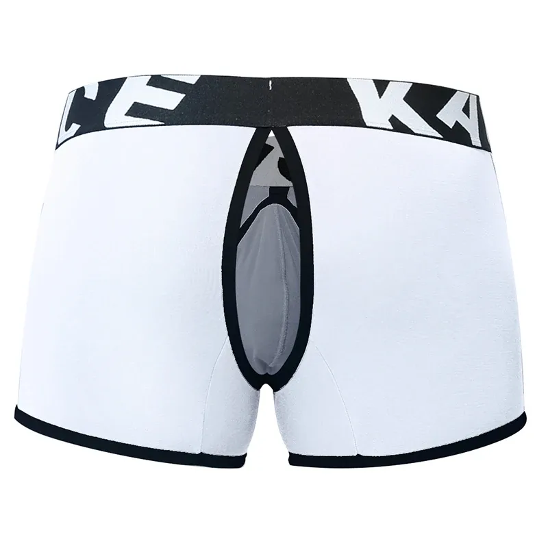 Mens Sexy Boxer Underwear Open Back Underpants Removable U Convex Pouch Panties Middle Waist Knickers — image 23
