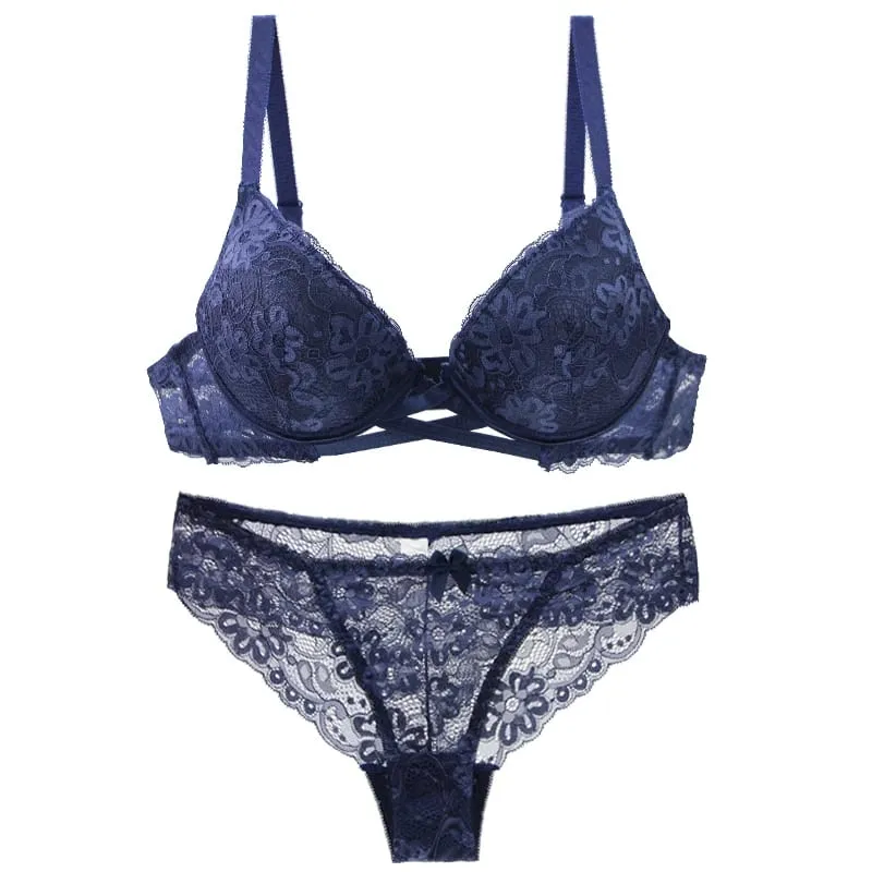 2024 New Sexy Bras Set Push Up Underwear Women White Black Blue Pink Red Beige 32/70 34/75 36/80 38/85 40/90 BCDE Cup Lingerie — image 5
