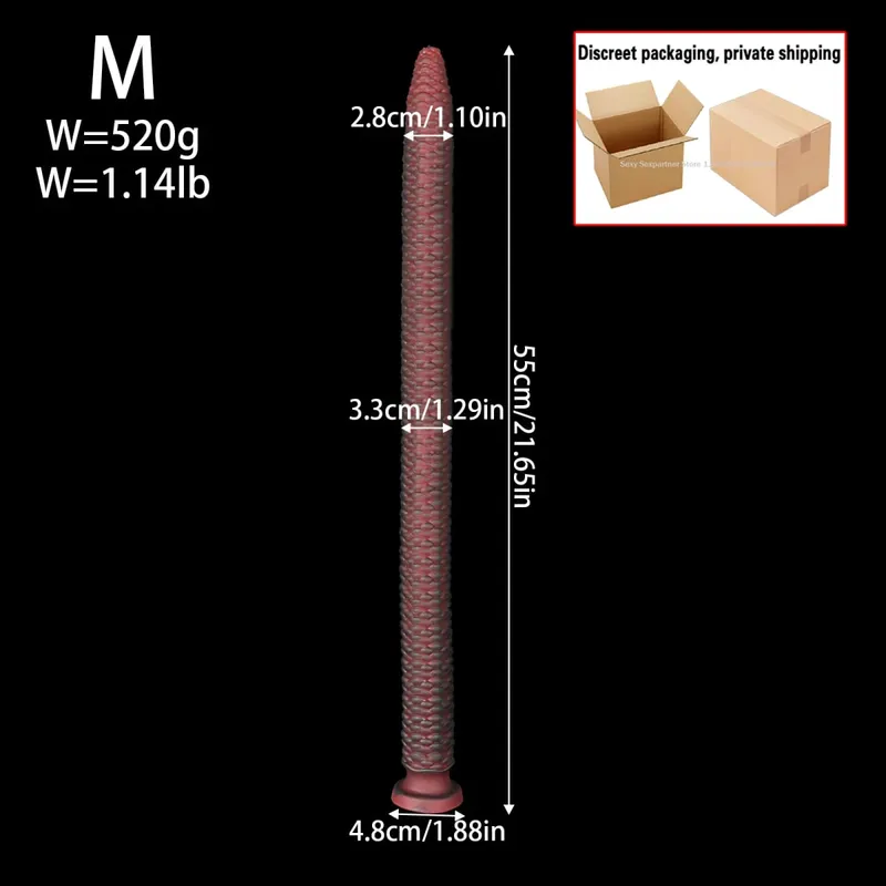 Long 55cm Butt Plug Pumpkin Dildo Deep Anal Whip Soft Anal Plug Adult Sex Toys Monster Dilator Dildo Anal Stimulator Sex Product — image 9