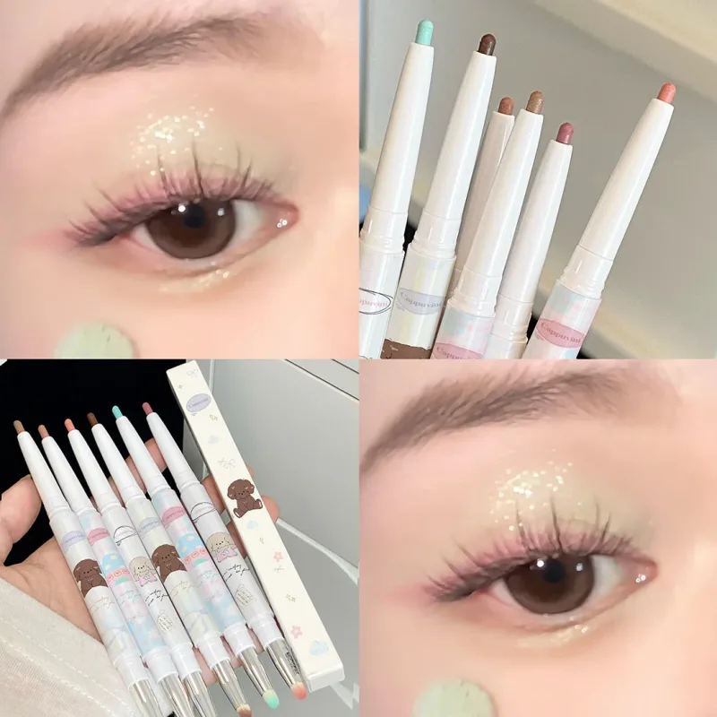 Perlglanz-Trauben-Eyeliner-Gel mit Pinselmischung, seidig glatt, Teebraun, Rosa, liegend, Seidenraupe, wasserfest, Eyeliner-Stift, Make-up — image 9