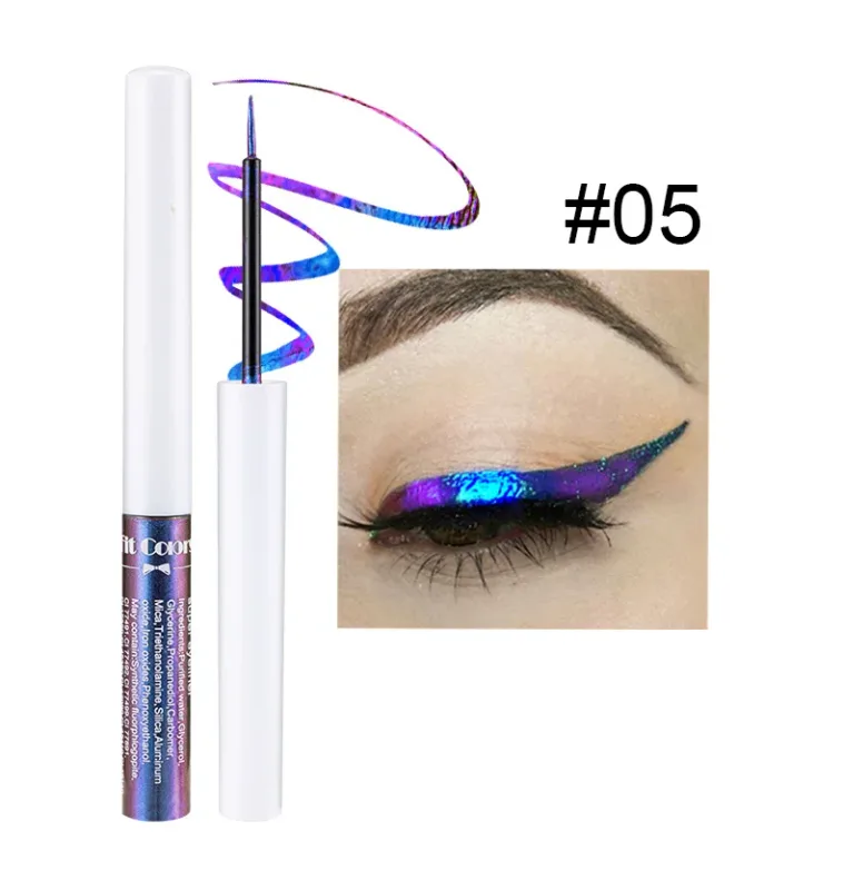 6 Colors Golden Chameleon Liquid Eyeliner Set Waterproof Long Lasting Diamond Glitter Metallic Eye Liner Shiny Makeup Cosmetics