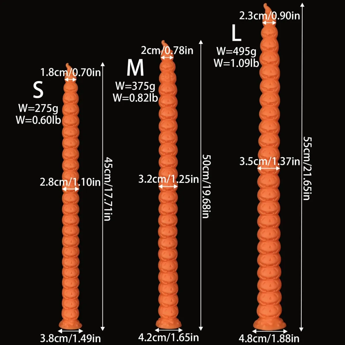 Long 55cm Butt Plug Pumpkin Dildo Deep Anal Whip Soft Anal Plug Adult Sex Toys Monster Dilator Dildo Anal Stimulator Sex Product — image 6