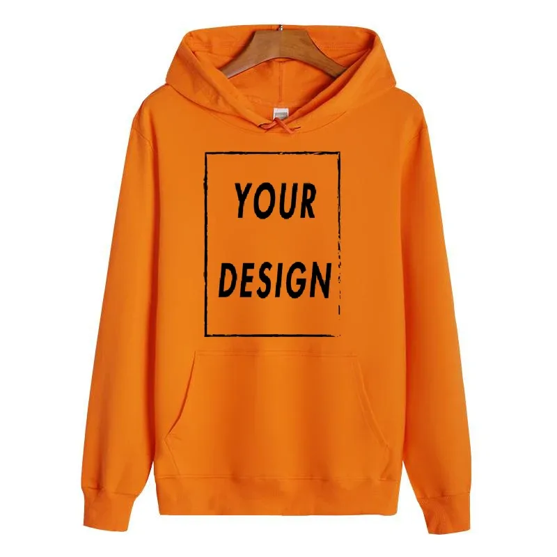 300g pure cotton hoodie custom design personalized logo long sleeved new men's and women's universal large casual sports sweat — image 10