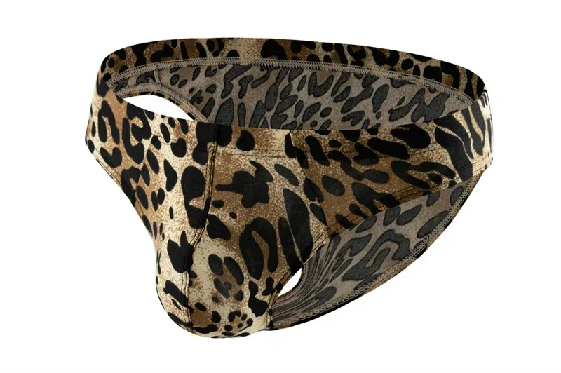 Sexy Men's Briefs Underwear Leopard Pattern Low Waist Soft Slip Briefs Lingerie Underpants Pouch Tangas Sexis De Hombre — image 26