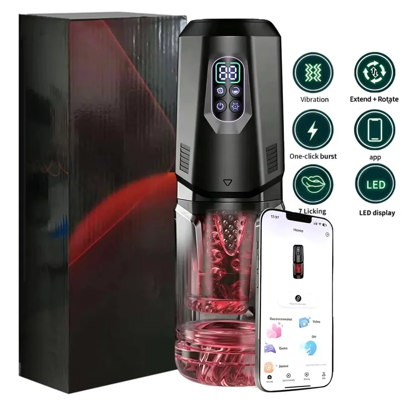 Automatic Masturbator Stroker Adult Toys with 7 Thrusting Rotating 7 Licking Vibrating Modes Hands-Free Sex Machine Pocket Pussy — image 8