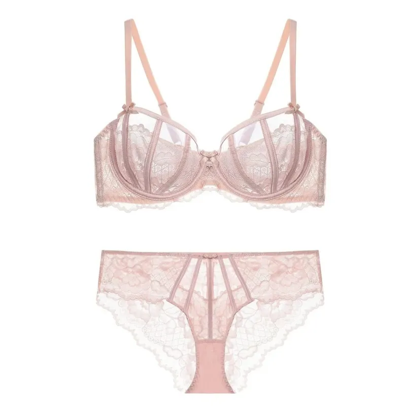 Beautiful Embroidered Floral Lingerie Set With Lined Comfortable Bra And Underwear Wired Bra And Panties For Outerwear Daily — image 13