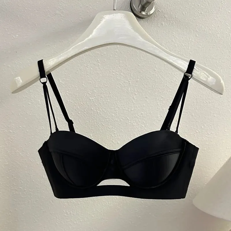 AA Cup Strapless Bra Set Fixed Half Cup Built-in Lift Lingerie Push Up Convertible Underwear Push Up Convertible Underwear — image 10