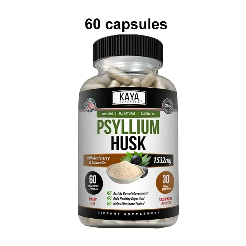 Psyllium Husk Capsules - 1532 Mg - Enriched with Ginger Root and Aloe Vera To Support Bowel Digestive and Detoxification Health — image 8