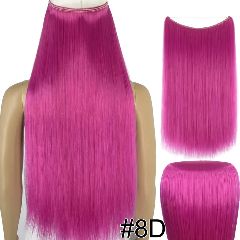 Synthetic Heat Resistant Hair Silky Straight Elasticity Invisible Wire Hair Extensions 8006 — image 17