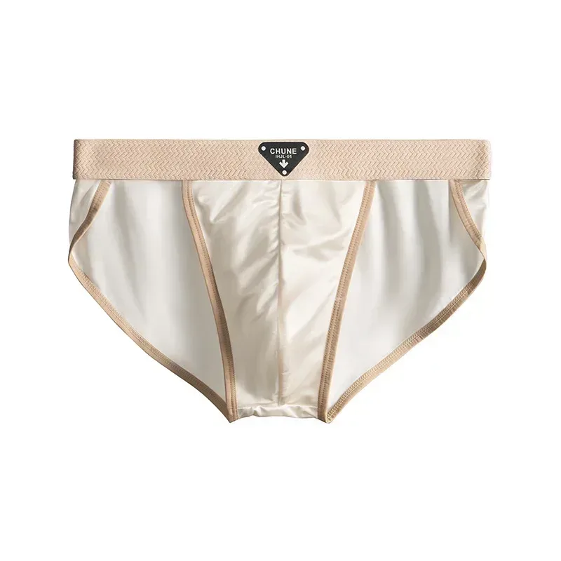 1/3PCS Men's Briefs Satin-like Ice Silk Briefs Summer Smooth Mens Underpants Breathable Quick Drying Panties Sexy U Pouch Briefs — image 16